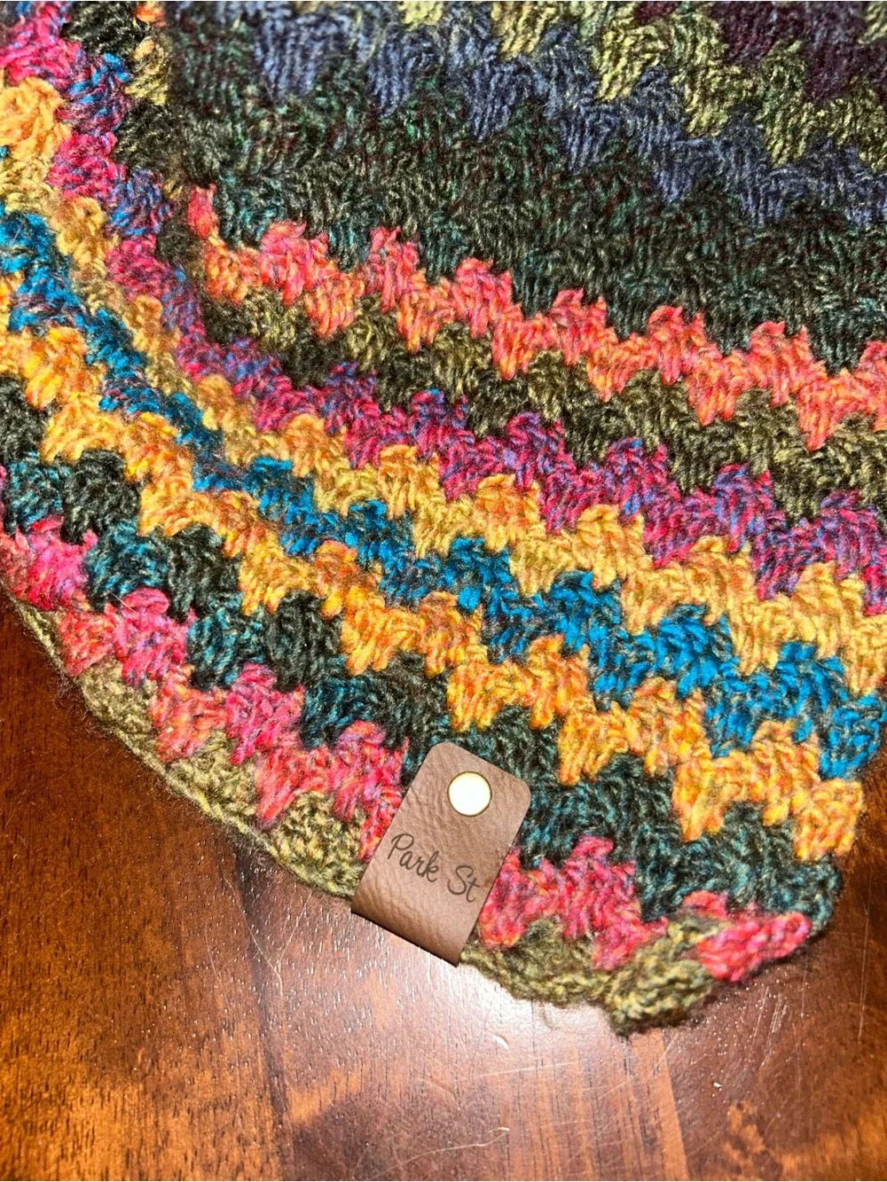 Handmade Multicolor Crochet Throw Blanket - Vibrant Pink, Blue, Gold, Green